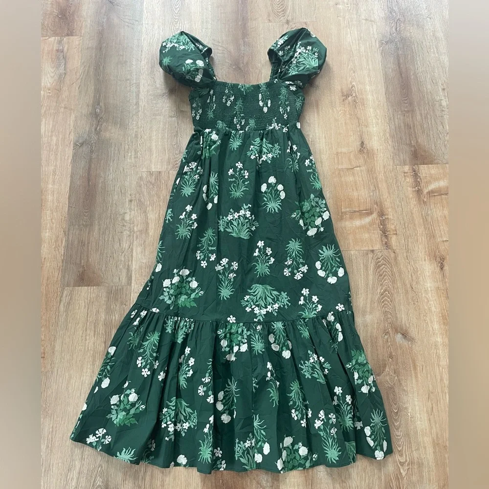 Tuckernuck Viridian Stamped Bouquets Gabrielle Dress - Picture 4 of 11